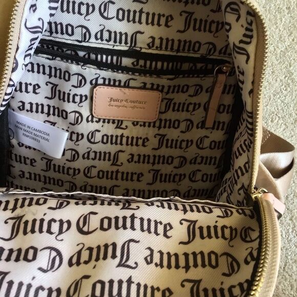 Y2K Juicy Couture Heritage Velour Backpack Cafe - Picture 7 of 7